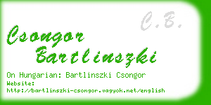 csongor bartlinszki business card